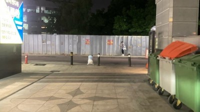 길에서 쭈구려 울고있는 대한항공 승무원