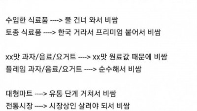 우리나라 물가상승 이유