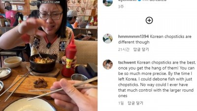           		          		  아시아 유일 금속 젓가락을 쓰는 한국, 헤외반응
