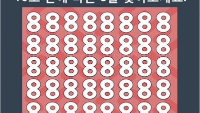 10초 안에 다른 8을 찾아보세요