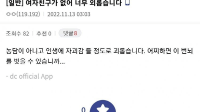 여자친구가 없어 너무 외롭다는 불교갤 디시인