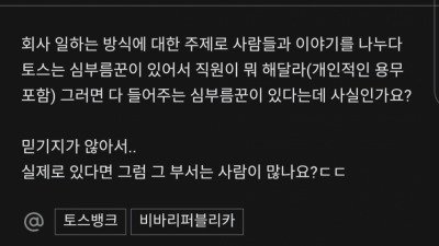 토스는 회사에 심부름꾼이 있나요?.blind