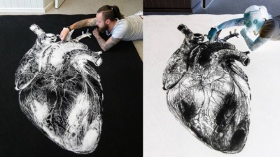 소금으로 그린 엄청난 그림