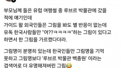 루브르 박물관에서 유독 한국 사람들만 어??ㅋㅋㅋㅋ하는 그림