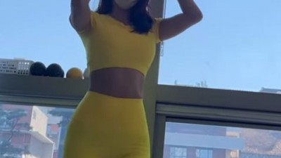 오또맘 노랑 레깅스