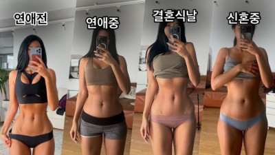 ㅇㅎ) 제이제이 속옷만 입고 몸 변화 체크