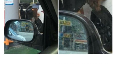 주유소에서 손톱으로 막
