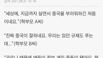 중국이 부럽다는맘충들