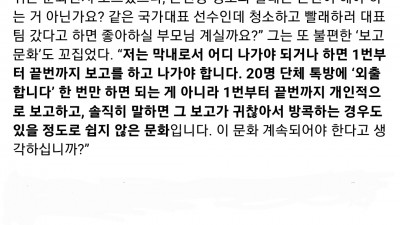안세영 선수가 대표팀 가면 외출을 꺼린 이유