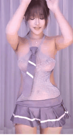 BJ 하루 연보라색 시스루 모노키니 누브라 노출 출렁이는 가슴