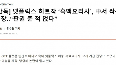 [단독] 넷플릭스 히트작 흑백요리사, 짝퉁 판권 준 적 없다”
