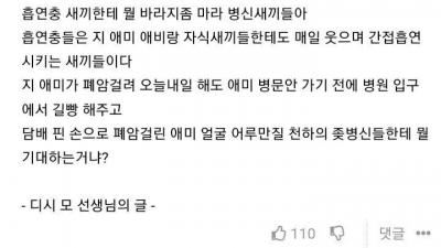 담배피는 놈에게 뭘 바라지 좀 마라는 디시인
