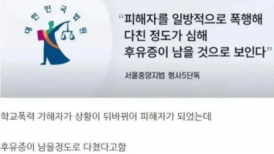 성인되고 학폭가해자 찾아가 존나 팬 피해자