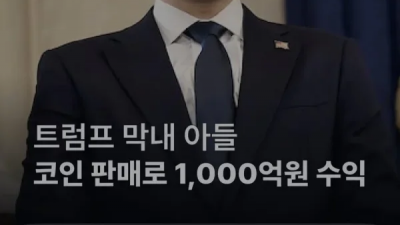 트럼프 막내 아들 코인 판매로 1,000억원 수익