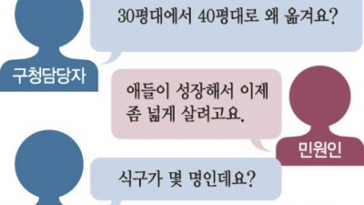 왜 큰 평수로 옮겨요 거래허가 못내줍니다