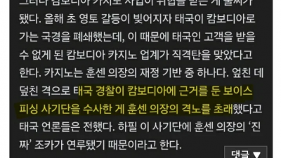 싱글벙글 캄보디아가 태국 선빵친 이유
