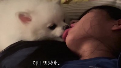 잠든 누나 몰래 딥키스