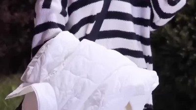 퇴근길 사복 줄무늬 오버핏 이주은 치어리더