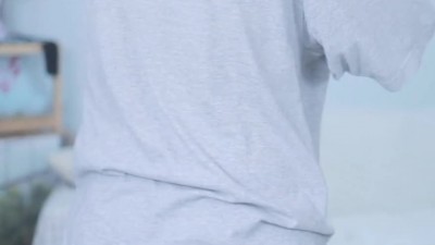 회색박스티 하의실종룩으로 스쿼트 하는 이아린] 엉밑살