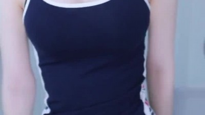 기래민] 남색 휠라 끈원피스 S라인 몸매