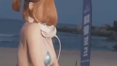 DJ 소다 X끈 마이크로 비키니 출렁이는 가슴