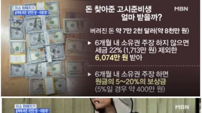 8천만원을 주운 30대 고시준비생