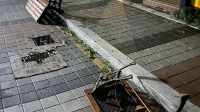  태풍이 지나간 부산 해운대