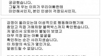  음주운전 피해자 딸이 쓴 글