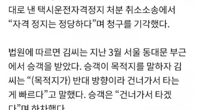  택시기사 자격정지 사유
