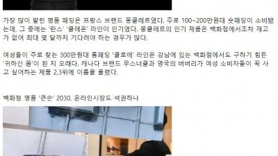  명품 패딩업계 큰손