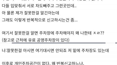  불법주차 신고하다 주민한테 걸림
