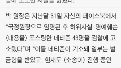  국정원장의 고소