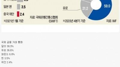  국제 금융거래에서 쓰이는 통화 순위